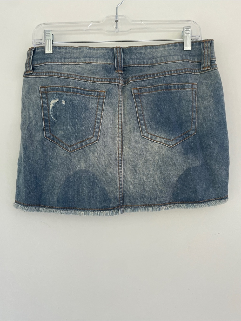 Harley-Davidson Light Blue Distressed Denim Mini Skirt 6 - Picture 5 of 8